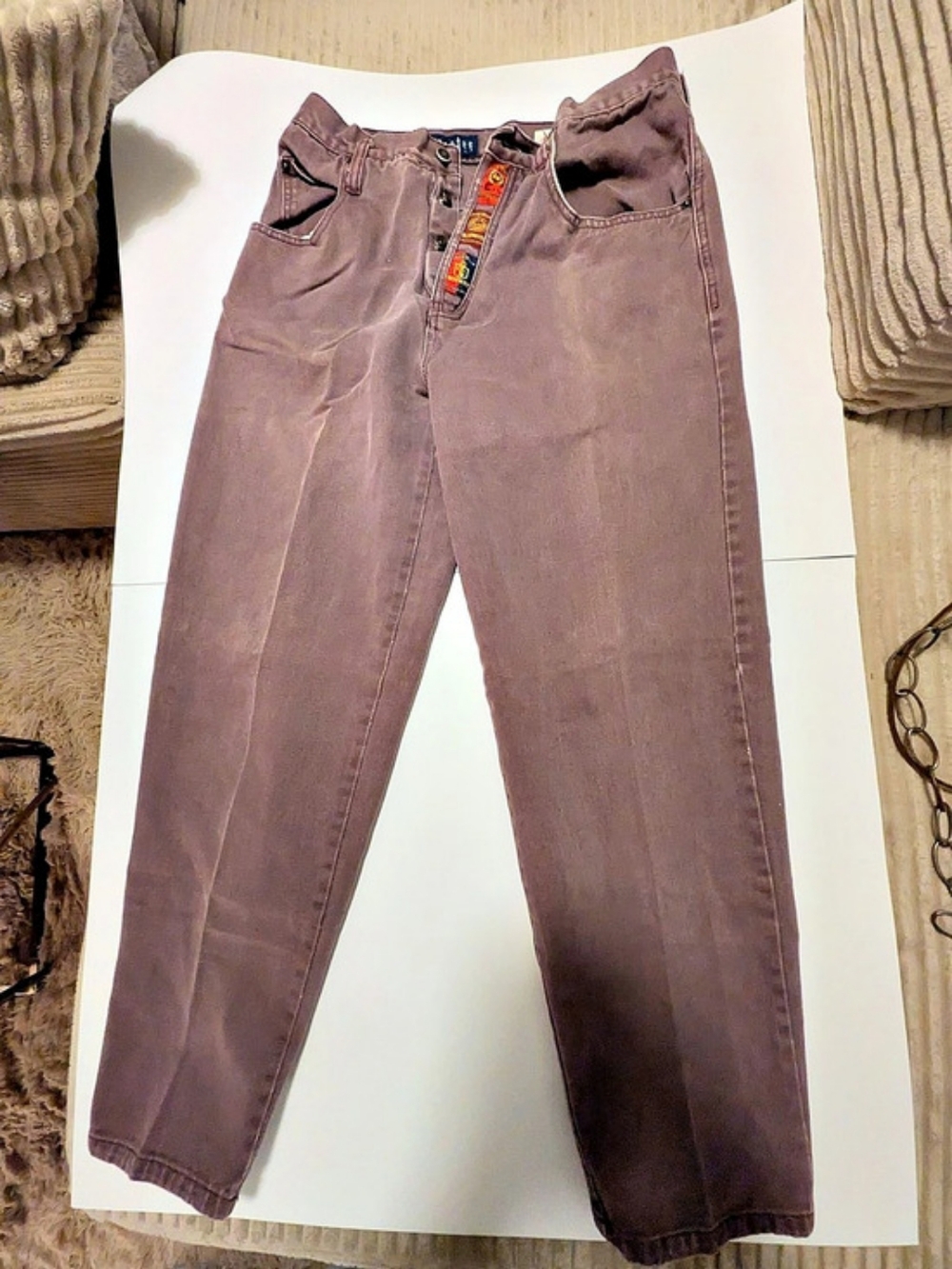 Bluenotes Vintage  Straight Leg Button Fly Jeans in Brown